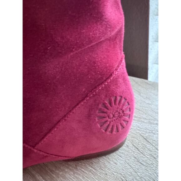 UGG Australia Red Suede Slouch Boots Highkoo - Women’s - US 6.5 - Picture 3 of 14